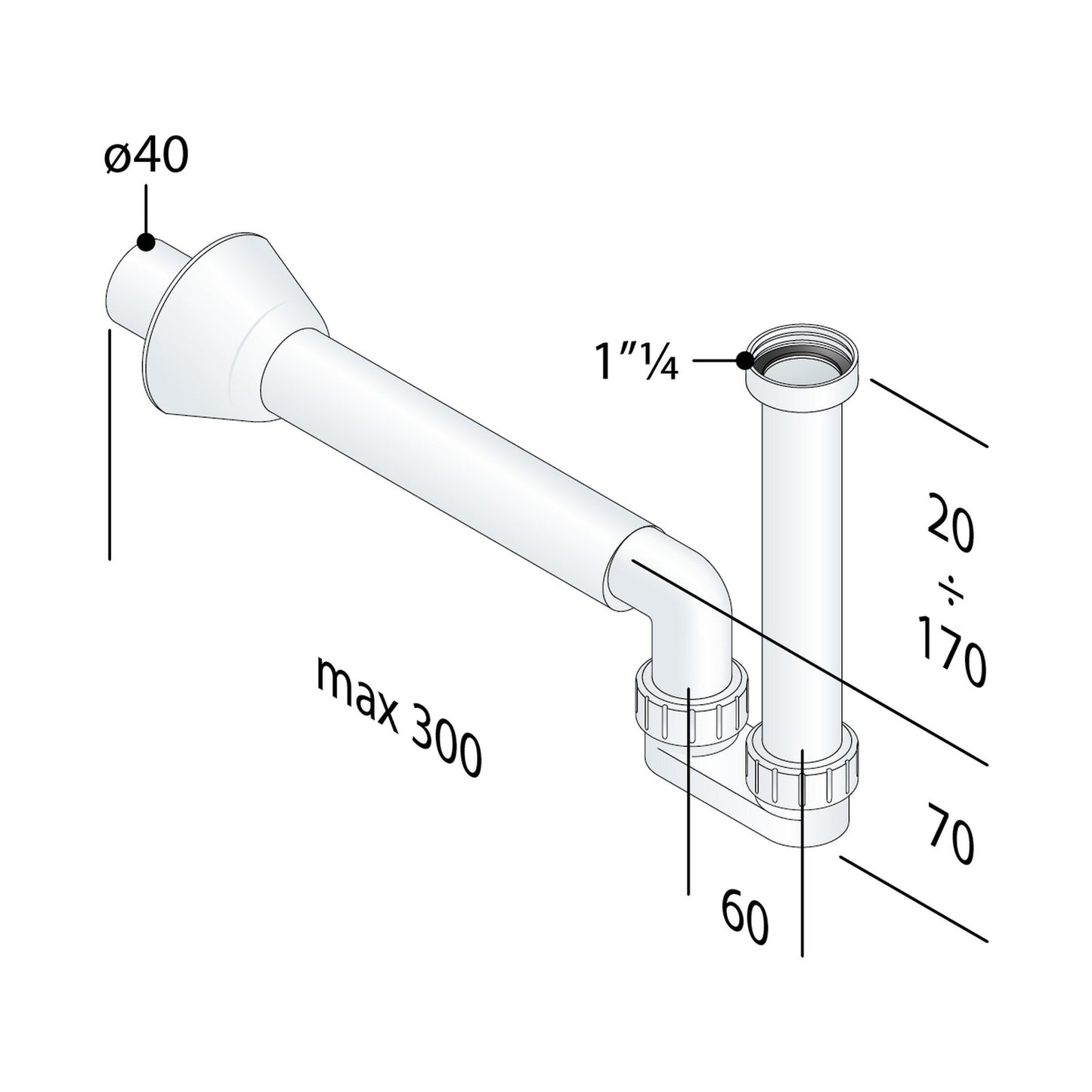 OMP TEA 2322.244.6 Mosquito Sifone in PP