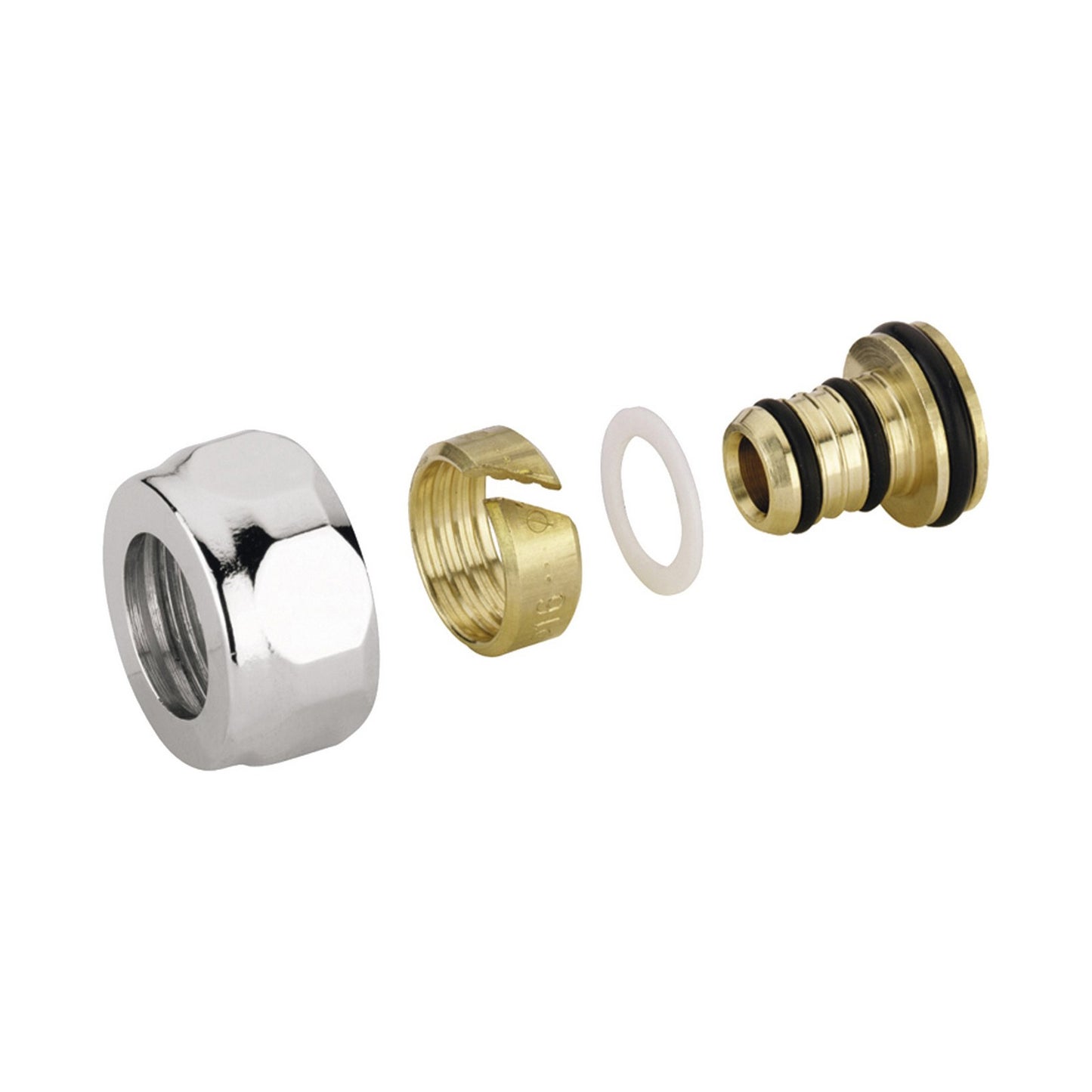 Poletti A55502B Adattatore per tubo multistrato con dado esagonale 16.2