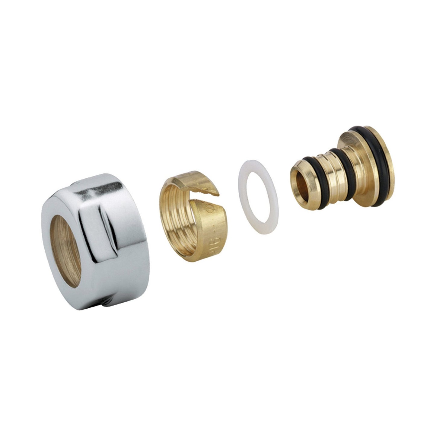 Poletti A58513B Adattatore per tubo multistrato Rehau con dado cilindrico 16.2