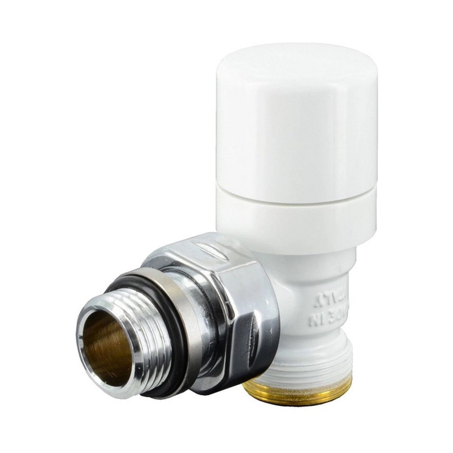 Poletti V142111E New First Thermo Valvola termostatizzabile a squadra 1/2" Bian