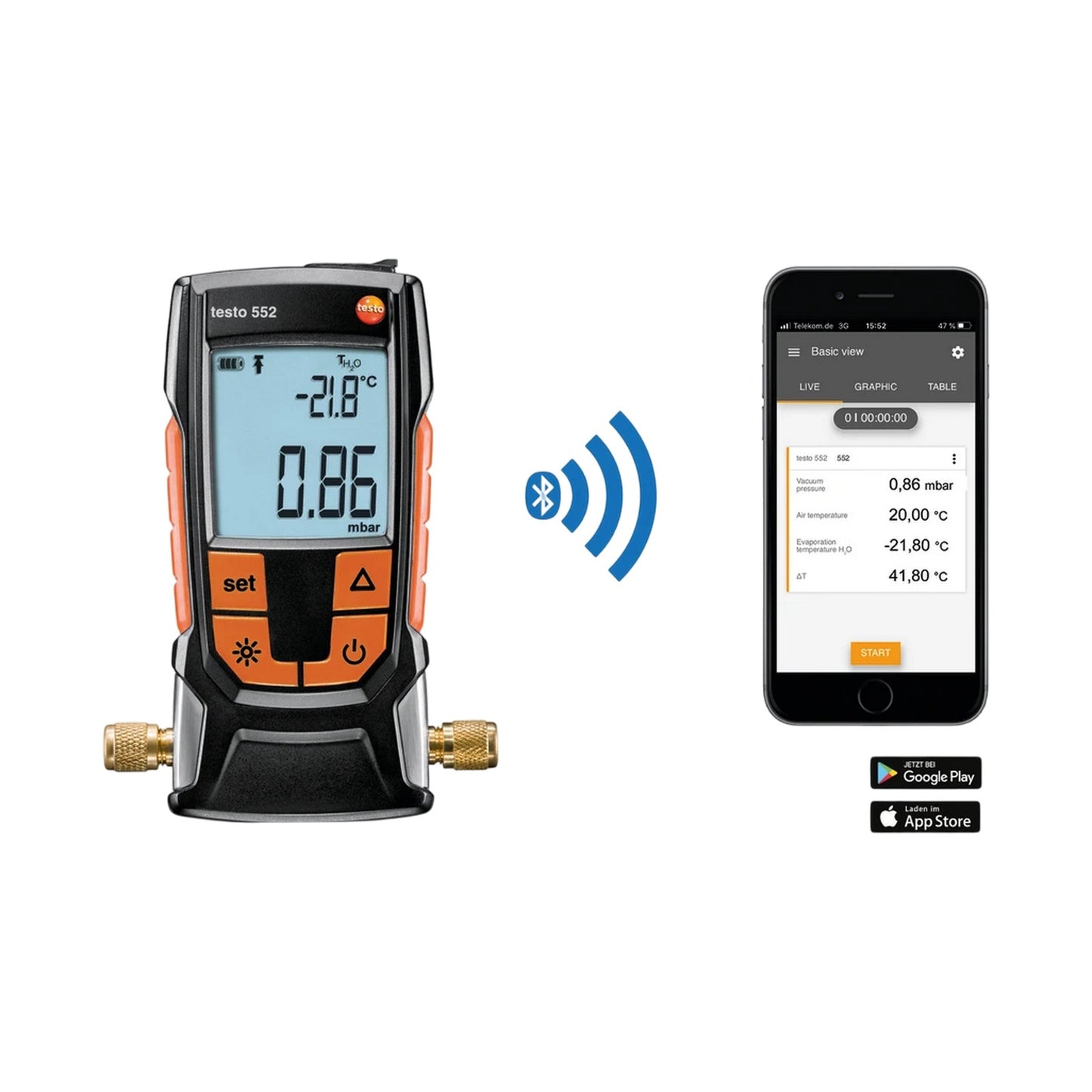 TESTO 0560 5522 552 - Vacuometro digitale con  Bluetooth