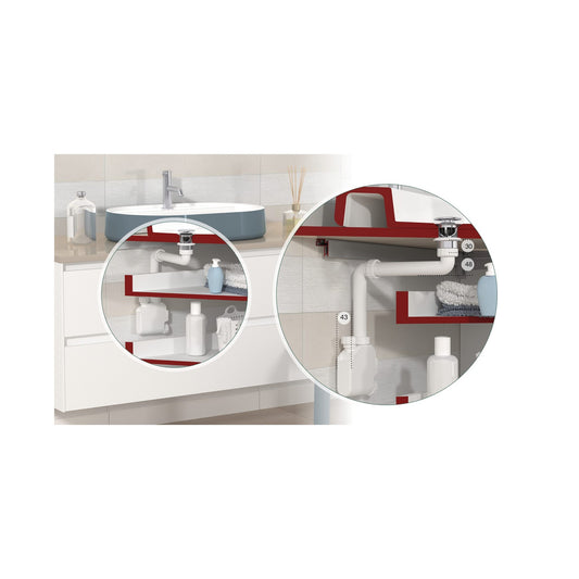Sifone Salvaspazio OMP TEA Squid ABS Lavabo 1650.500.5