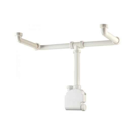 OMP TEA 1652.500.5 Squid Sifone salva-spazio in ABS per lavabo a due bacini