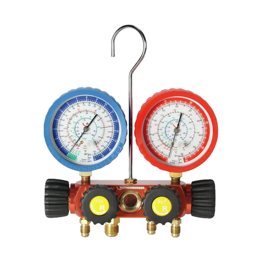 Kit gruppo manometrico 4 vie R22 R407 R134 Rothenberger 170602