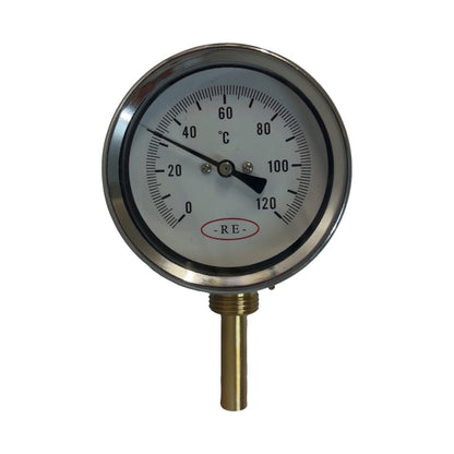 Termometro bimetallico radiale RE Ø 80 con gambo in ottone 2302008