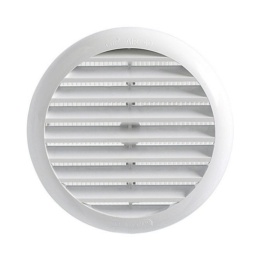 La Ventilazione TUR160B Griglia tonda universale per fori da 125 a 160 mm Bianco