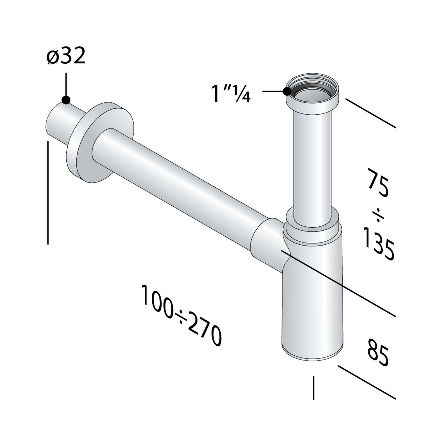 OMP TEA 916.324.5.K MAOMAO Sifone design in ottone cromato
