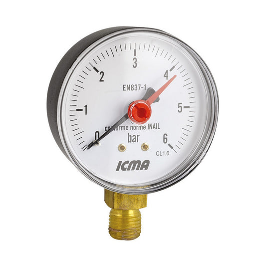 Manometro con attacco radiale 10bar 63mm Icma 257 91257AB10