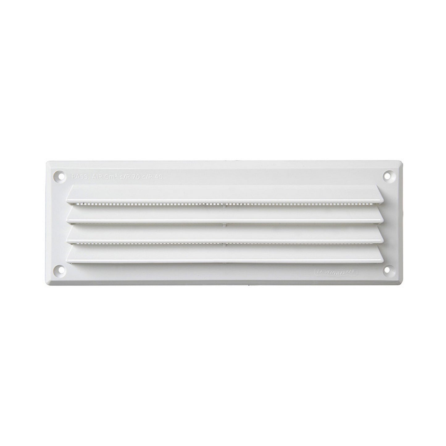 La Ventilazione CR237B Griglia rettangolare a sovrapporre 227×80 mm Bianco