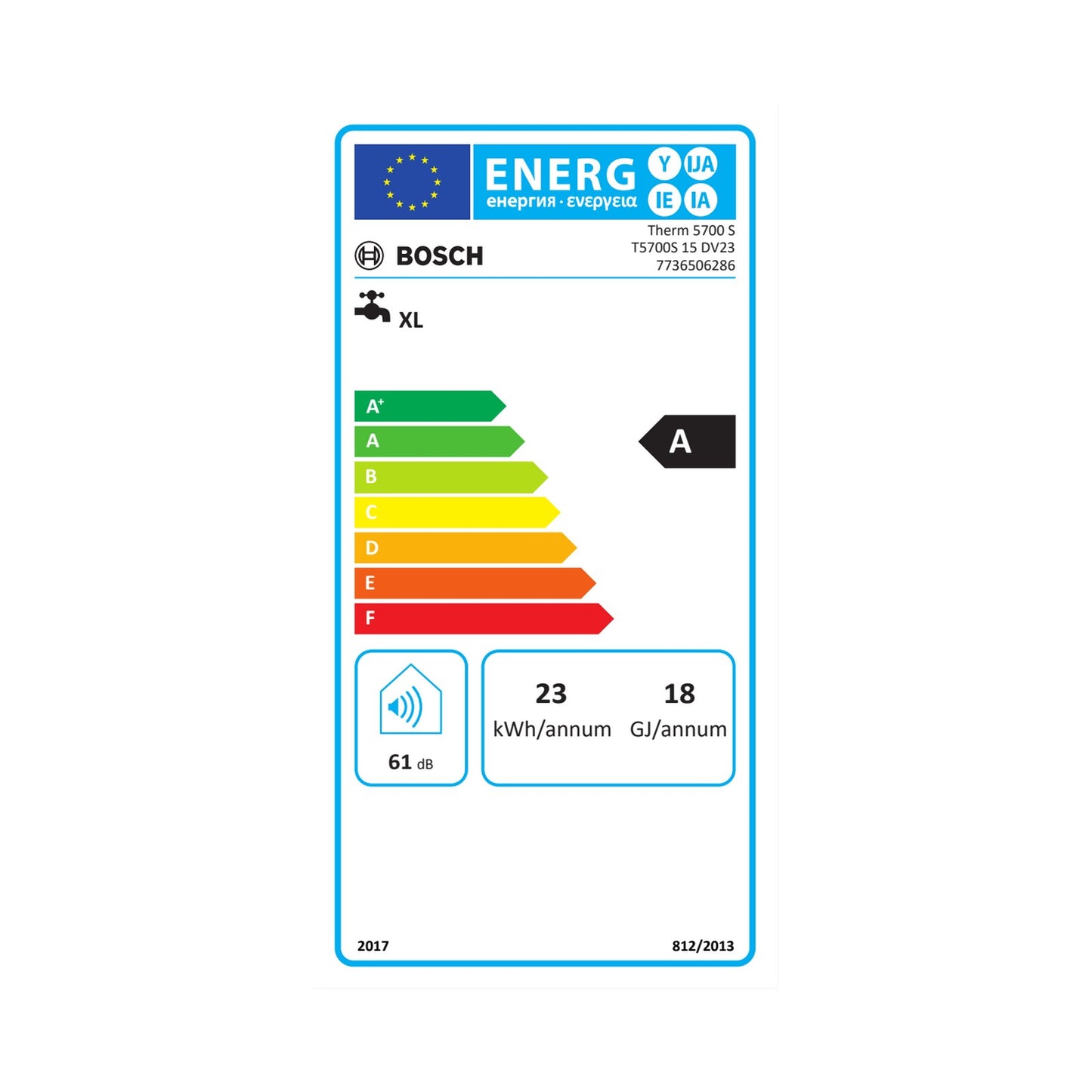 Bosch 7736506286 T5700S 15 DV23 Scalda Acqua A Gas 15 l/min
