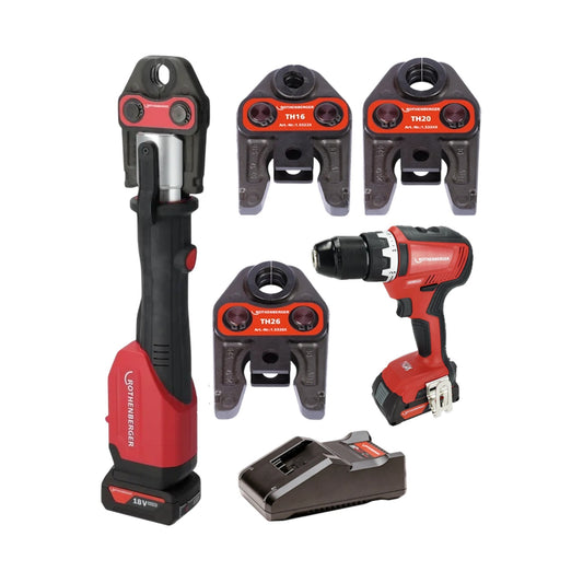 Rothenbergher Kit pressatrice Romax 4000 3 ganasce batteria carica e trapano