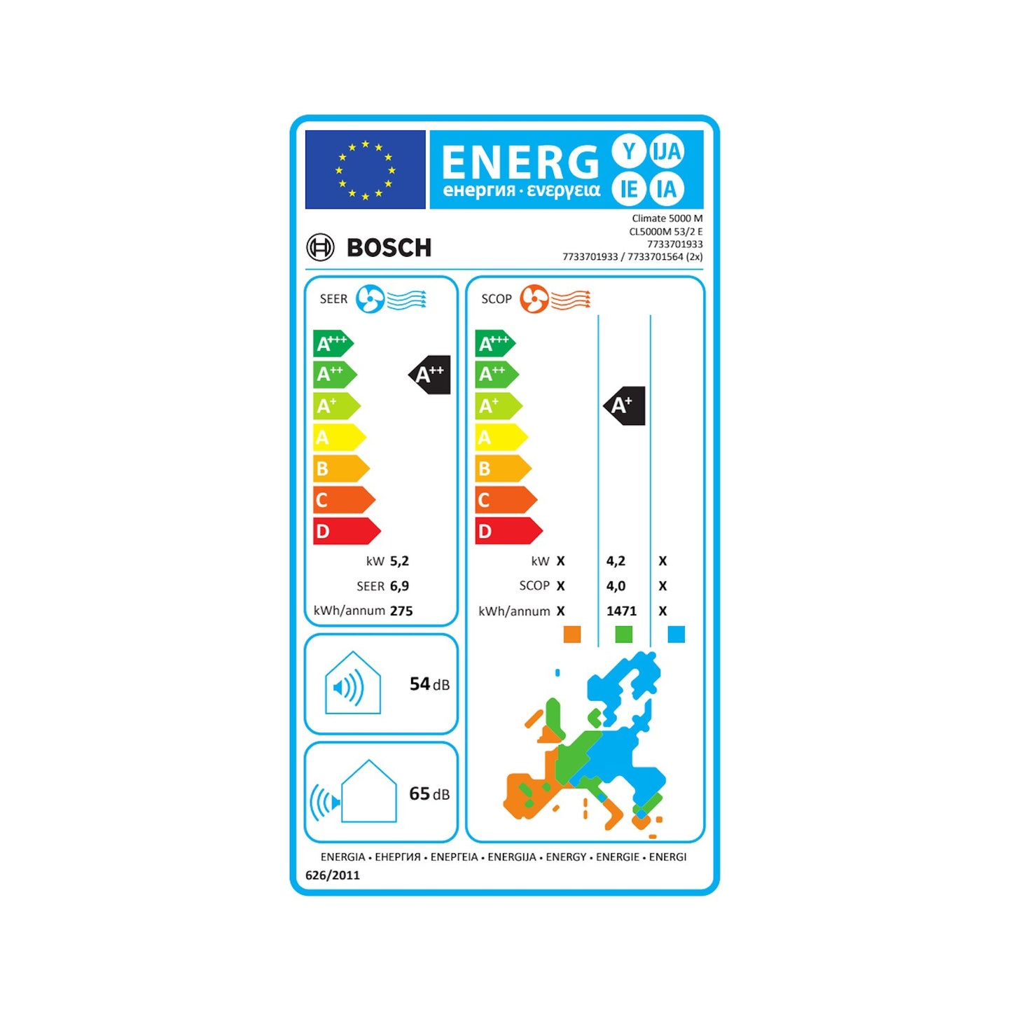 Bosch CL5000M 53/2 Climatizzatore Dualsplit 9000+9000 BTU/h
