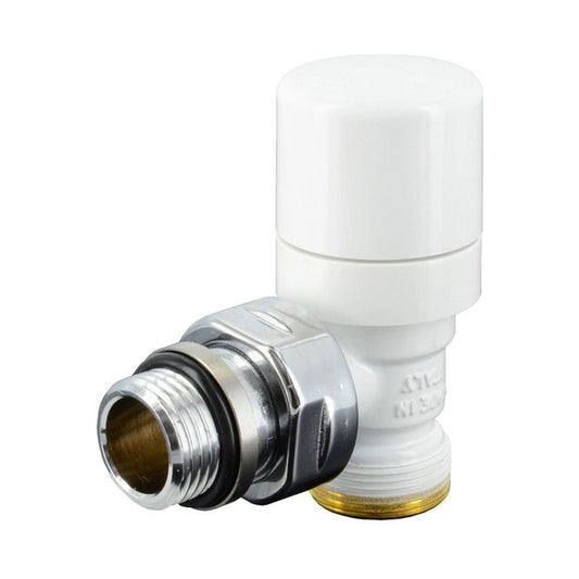 Poletti V142111E New First Thermo Valvola termostatizzabile a squadra 1/2" Bian