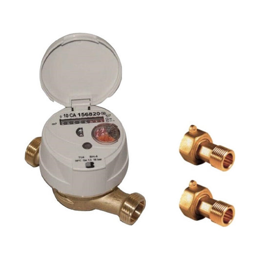 Contatore Acqua Itron USDA+ Getto Unico 1/2" Completo Raccordi