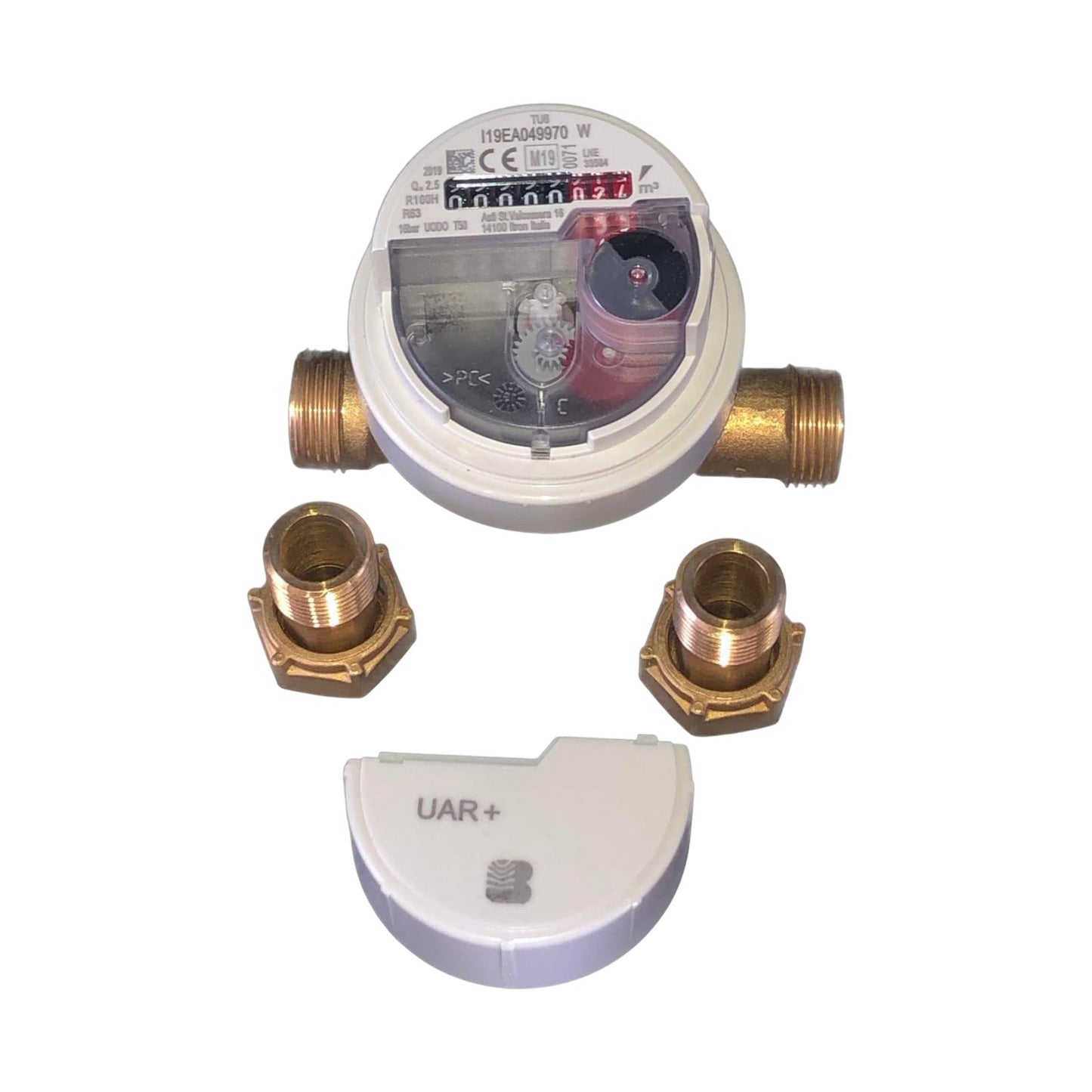 Itron UAR+ Contatore acqua Asciutto Completo di Raccordi e Bollo 3/4"