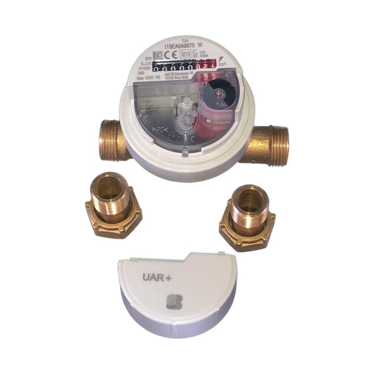Contatore Acqua Itron UAR+ Getto Unico 3/4" Completo Raccordi
